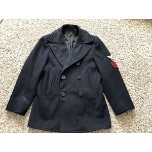 VINTAGE NAVY PEA COAT NAVAL CLOTHING DEPOT Machinist’s Mate Patch SIZE 36 VTG